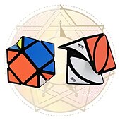 Недорогие Кубики-головоломки-набор из 2 пазлов-кубиков и куба-скьюба qiqi, извилистый пазл, гладкий набор 3x3, спидкубинг с бонусными подставками, отличная идея для подарка подросткам черный