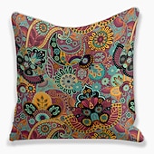 baratos estilo boho-Capa de almofada de lado duplo paisely 4 peças capa de almofada quadrada decorativa macia fronha para sofá quarto qualidade superior mashine lavável