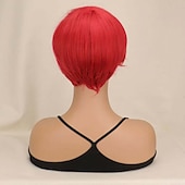 cheap Black &amp; African Wigs-Wine Wigs for Women Synthetic Wig Curly Bouncy Curl Asymmetrical Wig Short Wine Red Synthetic Hair Burgundy Wigs for Black Women Christmas Party Wigs