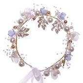 preiswerte Stirnbänder-Haarbänder Haaraccessoire Imitationsperle Kupferdraht Hochzeitsfeier  Abend Hochzeitsbraut Mit Strass Falscher Perlenkopfschmuck Kopfbedeckung Kleid beeindrucken