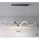 זול אורות תליון-100 ס&quot;מ אור תליון led מתכת בסגנון אמנותי מודרני מנורת מסעדה בסגנון נורדי עיצוב יצירתי נברשת ספירלה
