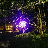 baratos Luzes de paisagem-Carrilhão de vento solar led 7 cores luz pendurada em mudança decoração de jardim para casa pátio ao ar livre luzes de sinos de vento penduradas