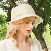 economico Cappelli per feste-eleganti fascinatori di lino dolce / cappelli con fiocco / copricapo da matrimonio / festa / sera di colore puro 1pc