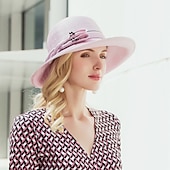 voordelige Feesthoeden-leuke Style Bruiloft Poly / katoenmix hoed met Sjerp / Lint / Veters / Gevlochten bandje 1 stuk Casual / Verjaardag / Melbourne Cup Helm