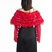 voordelige Sjaals-Sjaal &amp; Omslagdoek Omslagdoeken Damesomslag Elegant Bruids Zonbescherming Mouwloos Polyester Bruiloftsomslagen Met Kwastje Voor Bruiloft Zomer