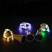 お買い得  太陽光発電-屋外用ソーラーストリングライト、3個 LED ワインボトルストッパー フェアリーライト 1m 10LED クリスマスパーティーデコレーション用&amp;amp;DIYナイトランプ