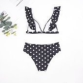 preiswerte Vintage-Bademode-Tupfen Retro Vintage 1950er Bademode Badeanzug Tupfen Damen Maskerade Party / Abend Junggesellinnenabschiedsparty Erwachsene Oberteil Shorts