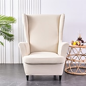 cheap Armchair Cover &amp; Armless Chair Cover-Solid Color Stretch Wingback Chair Cover Burgundy Wing Chair Slipcovers Spandex Fabric Wingback Armchair Cover with Seat Cushion Cover for Living Room BedroomFit