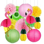 Tropical Luau Party Decoration Pack Hawaiian Beach Theme Party Favors Luau Party Supplies Including Flamingo, Pineapple Décors3