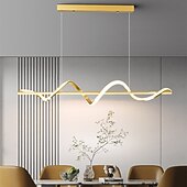 זול אורות תליון-100 ס&quot;מ אור תליון led מתכת בסגנון אמנותי מודרני מנורת מסעדה בסגנון נורדי עיצוב יצירתי נברשת ספירלה