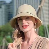 cheap Party Hats-Bohemian Beach Straw Hats with Beading / Color Block 1pc Party / Evening / Casual Headpiece