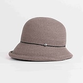 cheap Party Hats-Bohemian Beach Straw Hats with Beading / Color Block 1pc Party / Evening / Casual Headpiece