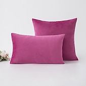levne Trendy polštáře-dekorativní přehazovací polštáře 1 ks povlaky na polštáře sametový povlak na polštář jednobarevný moderní čtvercový sešívaný tradiční klasický růžový modrá šalvěj zelená fialová žlutá
