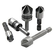 economico set di punte da trapano-5pc 1/4 &#039;&#039;gambo 5 flauto smusso smussatura set misto cutter svasatore drill bit strumento la lavorazione del legno strumenti professionali di carpenteria