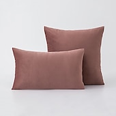 levne Trendy polštáře-dekorativní přehazovací polštáře 1 ks povlaky na polštáře sametový povlak na polštář jednobarevný moderní čtvercový sešívaný tradiční klasický růžový modrá šalvěj zelená fialová žlutá