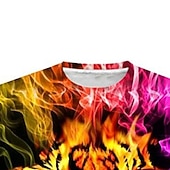 billiga Pojkens 3D-djur-Barn Pojkar T-shirt Kortärmad 3D-tryck Tiger Djur Crewneck Regnbåge Barn Blast Vår Sommar Aktiv Mode Dagligen Dagligen Utomhus Normal 3-12 år