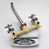 cheap Wall Mount-Brass Bathroom Sink Faucet，Wall Mount Widespread Rotatable Rose Gold Two Handles Three HolesBath Taps With Hot and Cold Water