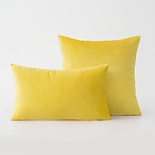 levne Trendy polštáře-dekorativní přehazovací polštáře 1 ks povlaky na polštáře sametový povlak na polštář jednobarevný moderní čtvercový sešívaný tradiční klasický růžový modrá šalvěj zelená fialová žlutá