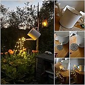 abordables Guirlandes solaires-luciole solaire bouquet lumières de jardin extérieur cascade guirlande lumineuse 2m 180leds avec 8 modes clignotants pour patio décoration de fête de mariage arbre de noël el 5mm blanc chaud blanc