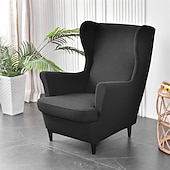 cheap Armchair Cover &amp; Armless Chair Cover-Solid Color Stretch Wingback Chair Cover Burgundy Wing Chair Slipcovers Spandex Fabric Wingback Armchair Cover with Seat Cushion Cover for Living Room BedroomFit