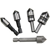 economico set di punte da trapano-5pc 1/4 &#039;&#039;gambo 5 flauto smusso smussatura set misto cutter svasatore drill bit strumento la lavorazione del legno strumenti professionali di carpenteria