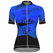 Χαμηλού Κόστους Γυναικείες φανέλες-Γυναικεία Φανέλα ποδηλασίας Γραφική Γράμμα &amp; Αριθμός Αστείος Κοντομάνικο Ποδήλατο Αθλητική μπλούζα Μπολύζες με 3 πίσω τσέπες Ποδηλασία Βουνού Ποδηλασία Δρόμου