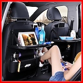 お買い得  車内収納-スターファイアレザーカーシートバックオーガナイザーマルチポケット収納バッグカー収納オーガナイザー折りたたみ式ダイニングテーブルトレイカーアクセサリー