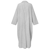 preiswerte bedruckte Kleider aus Baumwolle und Leinen-Damen Schwarz Weiß Hellgrün Sommer Frühling Herbst Maxikleid Baumwoll-Leinen-Kleider Freizeitkleid Shiftkleid Basic Lässig Outdoor Winterkleid Urlaub Lässiger Schnitt Gestreift Hemdkragen