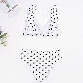 preiswerte Vintage-Bademode-Tupfen Retro Vintage 1950er Bademode Badeanzug Tupfen Damen Maskerade Party / Abend Junggesellinnenabschiedsparty Erwachsene Oberteil Shorts