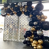 economico Stagione di Laurea-138 pz fai da te oro e nero ghirlanda palloncini kit con 18/12/10/inch metallico chromeballoons per la festa di compleanno celebrazione laurea addio al nubilato matrimonio baby shower cerimonia
