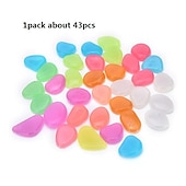 cheap Statues-1pack Glow in the Dark Garden Pebbles For Sidewalk Garden Terrace Lawn Garden Patio Fish Tank Aquarium Decoration Glow Stone