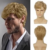economico Parrucche uomo-parrucche da uomo breve parrucca grigio argento sintetico resistente al calore naturale parrucca di capelli cosplay di halloween