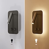 economico Luci da parete-9w moderna applique da parete a led applique da parete per interni riflettore da lettura a led con interruttore 350 girevole 2 in 1 5w riflettore da parete lampada da parete a led per camera da letto
