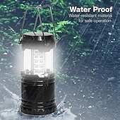 cheap Camping Lights &amp; Lanterns-LED Camping Lantern 30leds Outdoor Light Folding Portable Battery Powered LED Camping Tent Light for Outdoor Activities Camping Party Hiking Hurricane Emergency Power Outage Survival Kit