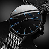 economico Orologi al quarzo-Orologio al quarzo di Ginevra per uomini orologio minimalista ultra sottile in acciaio inossidabile orologio elegante da uomo orologio al quarzo business casual