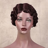 economico Parrucche di capelli veri senza cuffia-parrucche brasiliane corte dei capelli umani del taglio di pixie acconciature delle onde delle dita per le donne nere parrucche piene fatte a macchina parrucche corte