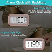 abordables Decoración y lámparas de noche-reloj inteligente led electronic digital alarm clock recarga escritorio reloj temperatura lazy snooze alarm mute retroiluminado reloj electrónico reloj digital