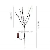 abordables Luces de Navidad-decoración navideña 75cm rama de sauce 20 leds luz de noche led flexible blanco cálido blanco multicolor día de acción de gracias fiesta impermeable de navidad decorativa pilas aa alimentadas