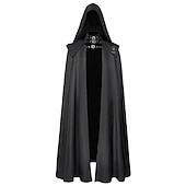economico Cappotti &amp; Mantelli-Retrò Vintage Punk &amp; Gotico Medievale Mantello Fiera del Ren Strega Medico della peste Vichingo Tinta unica Per uomo Per donna Unisex Vichingo Fantasia Notte di Valpurga Mascherata Feste Adulti