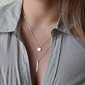 ieftine Coliere &amp; Pandative-colier de damă coliere chic și moderne cu geometrie stradală / colier cu 3 straturi / îmbrăcăminte zilnică / primăvară / vară / toamnă / iarnă