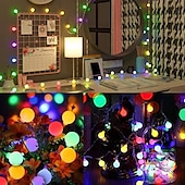お買い得  太陽光発電-屋外ソーラーストリングライトソーラーledストリングライトマット電球ウォームホワイトカラフルホワイト8モード屋外防水7m50ledsフェアリーライトクリスマスウェディングホリデーデコレーションライトガーデンライト