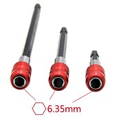cheap Drill Bit Set-1/4 Inch Red Hexagonal Handle Batch Head Extension Rod Magnetic Screwdriver Quick Release Self-locking Extension Rod 60/100/150mm