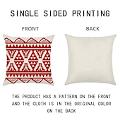 baratos estilo boho-Capa de travesseiro de 4 peças, quadrado rústico geométrico tradicional clássico sofá doméstico almofada decorativa de linho falso para poltrona sofá-cama