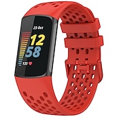 abordables Correas de reloj Fitbit-Correa de Smartwatch Compatible con Fitbit Charge 5 Silicona suave Reloj inteligente Correa Impermeable Ajustable Transpirable Correa Deportiva Reemplazo Pulsera