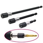 baratos conjunto de brocas-Haste hexagonal de 1/4 polegada chave de fenda de trava automática haste de extensão de liberação rápida magnética alongar a haste da cabeça do lote 60mm 100mm 150mm
