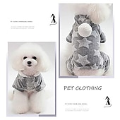 cheap Jumpsuits-Warm Soft Star Pet Dog Puppy Clothing Clothes Coat Jacket Sweater Apparel Warm Pajamas For Dogs Puppies Grey Xxlfor Corgi Husky Yingdou Golden Retriever