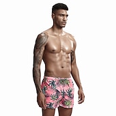 preiswerte Boxer-Badehose für Herren-SEOBEAN® Herren Bademode Surfshorts Badehose Schwimmshorts kurz Rasche Trocknung Surfshorts Badeanzug Mit Taschen Kordelzug Schwimmen Surfen Strand Wassersport Bedruckt Frühling Sommer