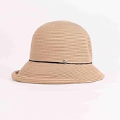 cheap Party Hats-Bohemian Beach Straw Hats with Beading / Color Block 1pc Party / Evening / Casual Headpiece