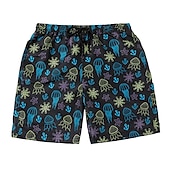 baratos calção de banho boxer masculino-Homens Calção Justo de Natação Shorts de Natação Secagem Rápida Leve Bermuda de Surf Roupa de banho Forro de malha Com bolsos Com Cordão Natação Surfe Praia Esportes Aquáticos Estampado Verão