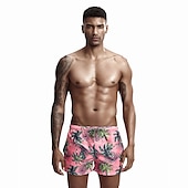 preiswerte Boxer-Badehose für Herren-SEOBEAN® Herren Bademode Surfshorts Badehose Schwimmshorts kurz Rasche Trocknung Surfshorts Badeanzug Mit Taschen Kordelzug Schwimmen Surfen Strand Wassersport Bedruckt Frühling Sommer